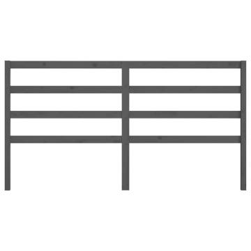 Stylish Grey Bed Headboard - Solid Pine Wood | 206x4x100 cm