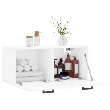 High Gloss White Wall Cabinet - Stylish & Functional Storage