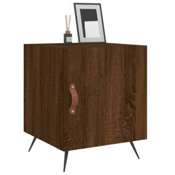 Stylish Brown Oak Bedside Cabinets - Set of 2 | HipoMarket