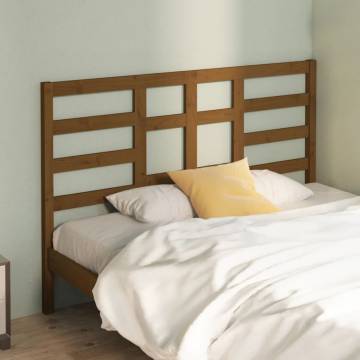 Stylish Honey Brown Bed Headboard - Solid Pine Wood | HipoMarket