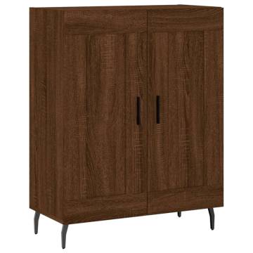 Elegant Highboard Brown Oak | 69.5x34x180 cm Engineered Wood