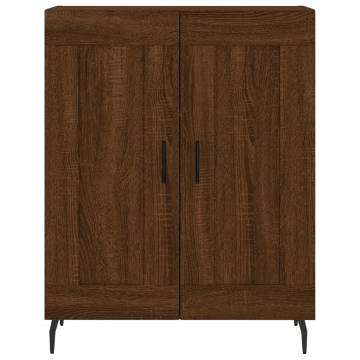 Elegant Highboard Brown Oak | 69.5x34x180 cm Engineered Wood