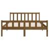 Honey Brown Solid Wood Bed Frame 150x200 cm King Size | Hipo Market