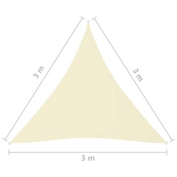 Cream Sunshade Sail - Triangular Oxford Fabric 3x3m | HipoMarket