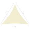 Cream Sunshade Sail - Triangular Oxford Fabric 3x3m | HipoMarket