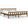 Honey Brown Solid Wood Bed Frame 200x200 cm | Hipo Market