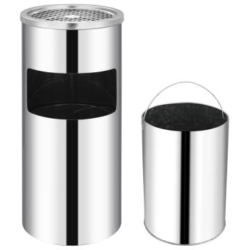 Elegant Stainless Steel Wall Ashtray Dustbin - 26L Capacity