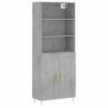 Elegant Highboard in Concrete Grey | Stylish Engineered Wood Storage