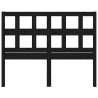 Stylish Black Bed Headboard - Solid Pine Wood 125.5x4x100 cm