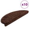 Stair Mats 10 pcs 65x21x4 cm Brown - Non-Slip & Washable