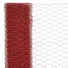 Chicken Wire Fence Steel with PVC Coating 25x0.5m - Red