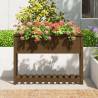 Honey Brown Planter with Shelf - Solid Pine Wood 111.5x34.5x81 cm