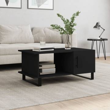 Stylish Black Coffee Table 90x50x40 cm - Elegance & Storage