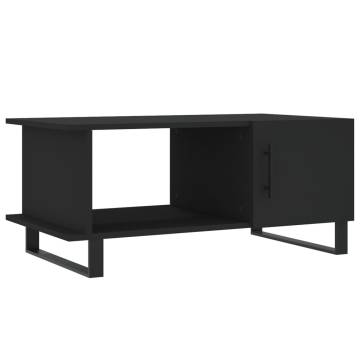 Stylish Black Coffee Table 90x50x40 cm - Elegance & Storage