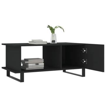 Stylish Black Coffee Table 90x50x40 cm - Elegance & Storage