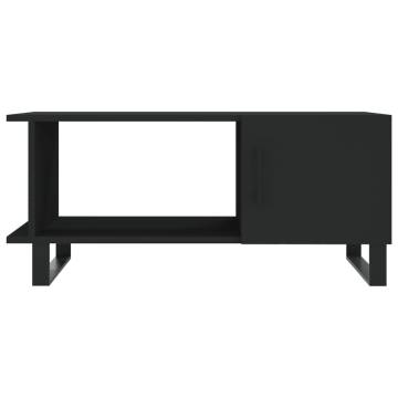 Stylish Black Coffee Table 90x50x40 cm - Elegance & Storage