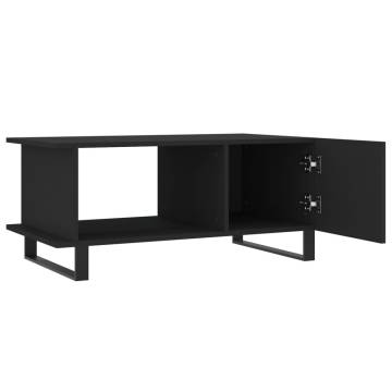 Stylish Black Coffee Table 90x50x40 cm - Elegance & Storage