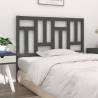 Stylish Grey Solid Wood Bed Headboard - 205.5x4x100 cm