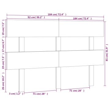 Stylish Solid Wood Pine Bed Headboard - 184x3x81 cm