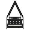 Kids Bed Frame Black 80x160 cm | Solid Pine Wood