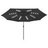 Outdoor Parasol with LED Lights - 400 cm Black | Hipo Market