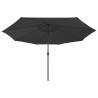 Outdoor Parasol with LED Lights - 400 cm Black | Hipo Market