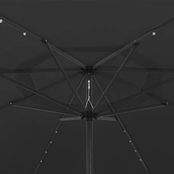 Outdoor Parasol with LED Lights - 400 cm Black | Hipo Market