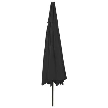 Outdoor Parasol with LED Lights - 400 cm Black | Hipo Market