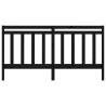 Stylish Black Bed Headboard - Solid Wood Pine 186x4x100 cm