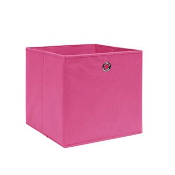 Stylish Pink Storage Boxes - 4 Pcs Non-Woven Fabric | Hipomarket