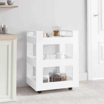 Stylish Kitchen Trolley in White - 60x45x80 cm | Hipo Market