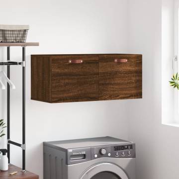 Wall Cabinet Brown Oak - 80x36.5cm Engineered Wood | Hipomarket