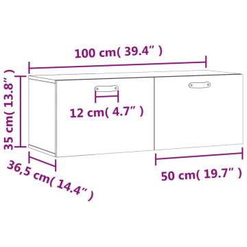 Brown Oak Wall Cabinet | 100x36.5x35 cm | Hipomarket