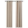 Linen-Look Blackout Curtains - Beige 140x245cm (2pcs)