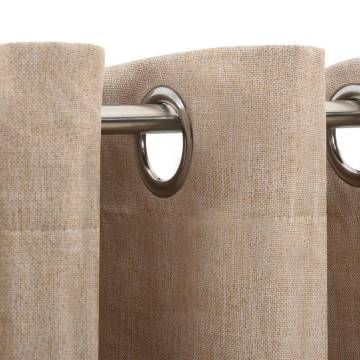 Linen-Look Blackout Curtains - Beige 140x245cm (2pcs)