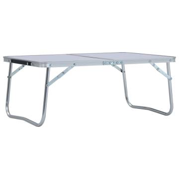 Folding Camping Table White Aluminium 60x40 cm - Hipomarket