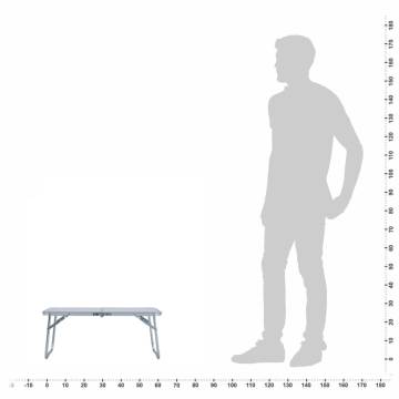 Folding Camping Table White Aluminium 60x40 cm - Hipomarket