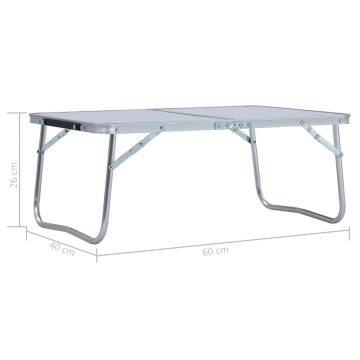 Folding Camping Table White Aluminium 60x40 cm - Hipomarket