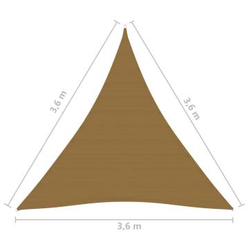 Sunshade Sail 160 g/m² Taupe - 3.6x3.6 m HDPE