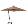 Hanging Parasol with Pole Taupe 3x3 m Solid Fir Wood Colour taupe Size 3 x 3 m Quantity in Package 1 