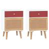 Stylish White Bedside Cabinets Set - 2 pcs | Hipomarket