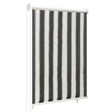 Outdoor Roller Blind 60x140 cm - Anthracite & White Stripe