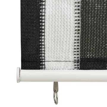 Outdoor Roller Blind 60x140 cm - Anthracite & White Stripe