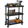 3-Tier Tool Trolley - Black Workshop Storage & Transport