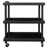 3-Tier Tool Trolley - Black Workshop Storage & Transport