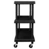 3-Tier Tool Trolley - Black Workshop Storage & Transport