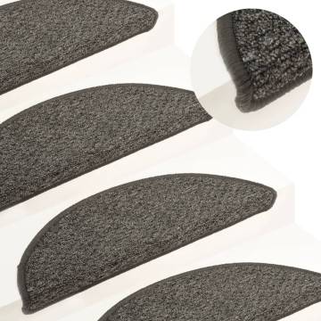 Carpet Stair Treads 15 pcs Anthracite - Non-Slip Protection