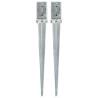 Ground Spikes 2 pcs Silver 8x8x76 cm Galvanised Steel Size 8 x 8 x 76 cm Quantity in Package 2 