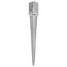 Ground Spikes - 2 pcs Galvanised Steel 8x8x76 cm | HipoMarket