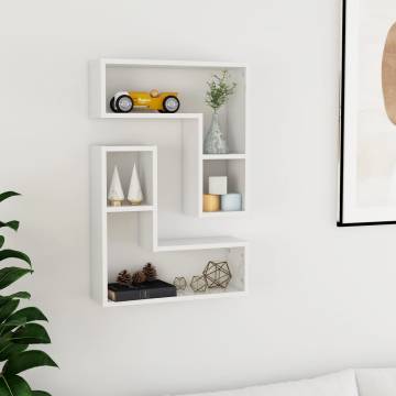 High Gloss White Wall Shelf | 2 pcs | 50x15x50 cm | HipoMarket